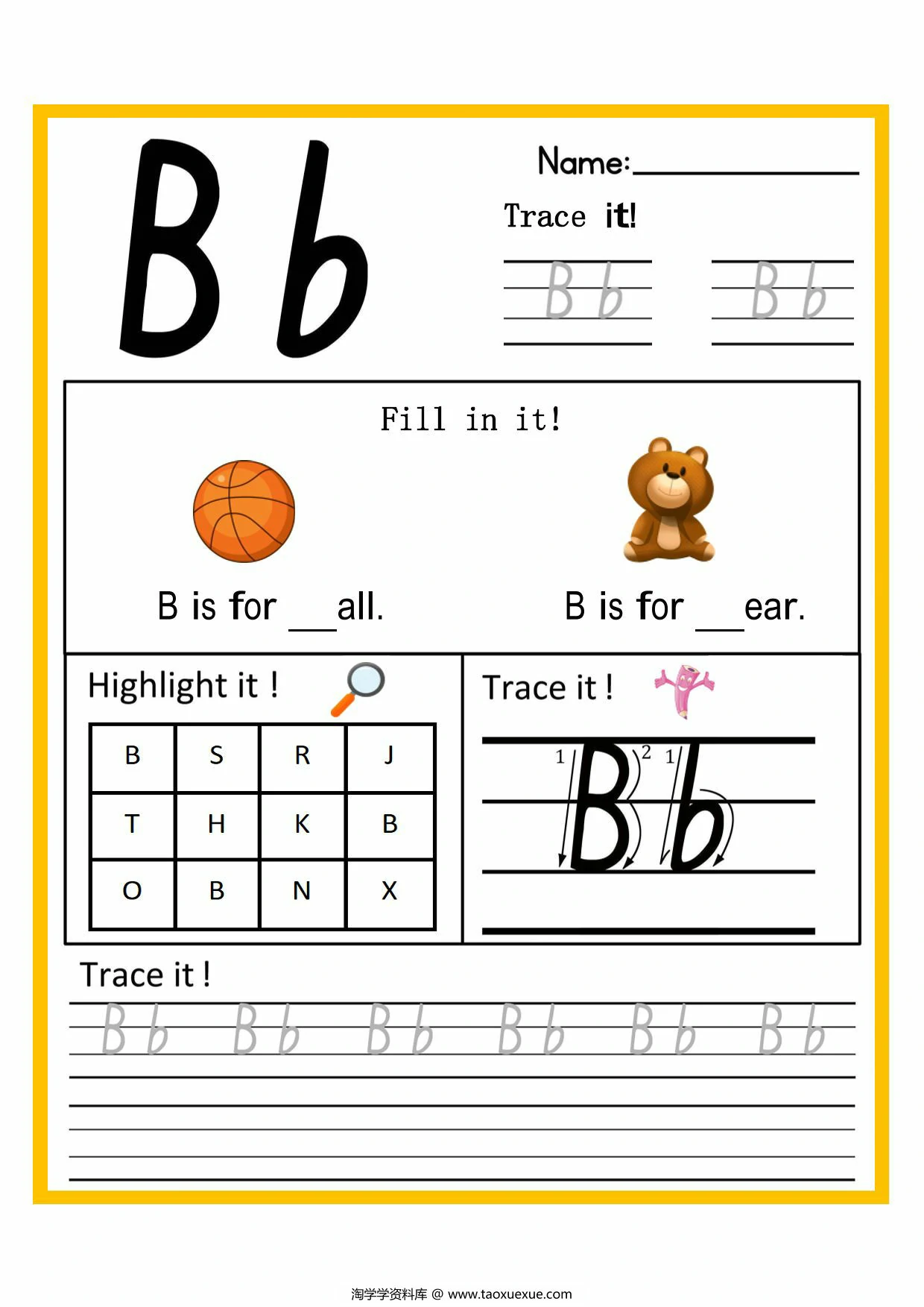 图片[2]-26个字母启蒙练习，26页PDF电子版-淘学学资料库