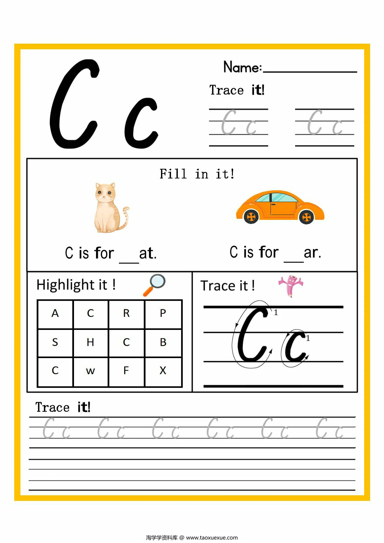 图片[3]-26个字母启蒙练习，26页PDF电子版-淘学学资料库