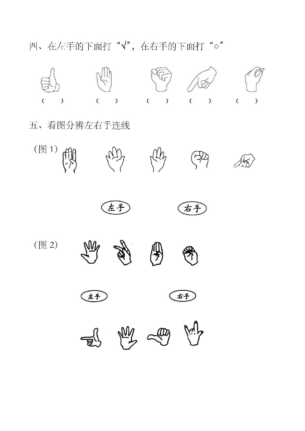 图片[2]-—年级上册数学位置左右手区分练习，2页PDF电子版-淘学学资料库