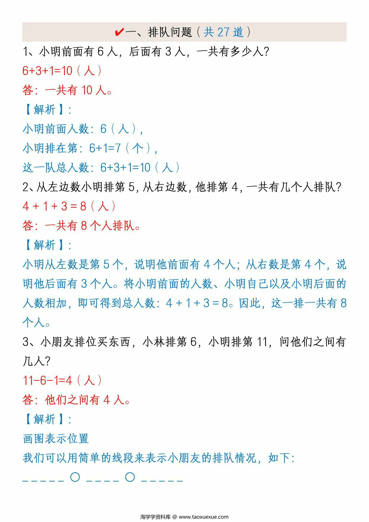 图片[3]-一下数学《重难点思维题》归纳-空白版和答案版，85页PDF电子版-淘学学资料库