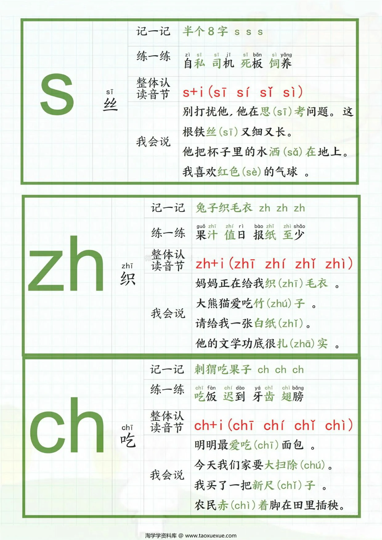 图片[3]-一年级上册拼音贴，16页PDF电子版-淘学学资料库