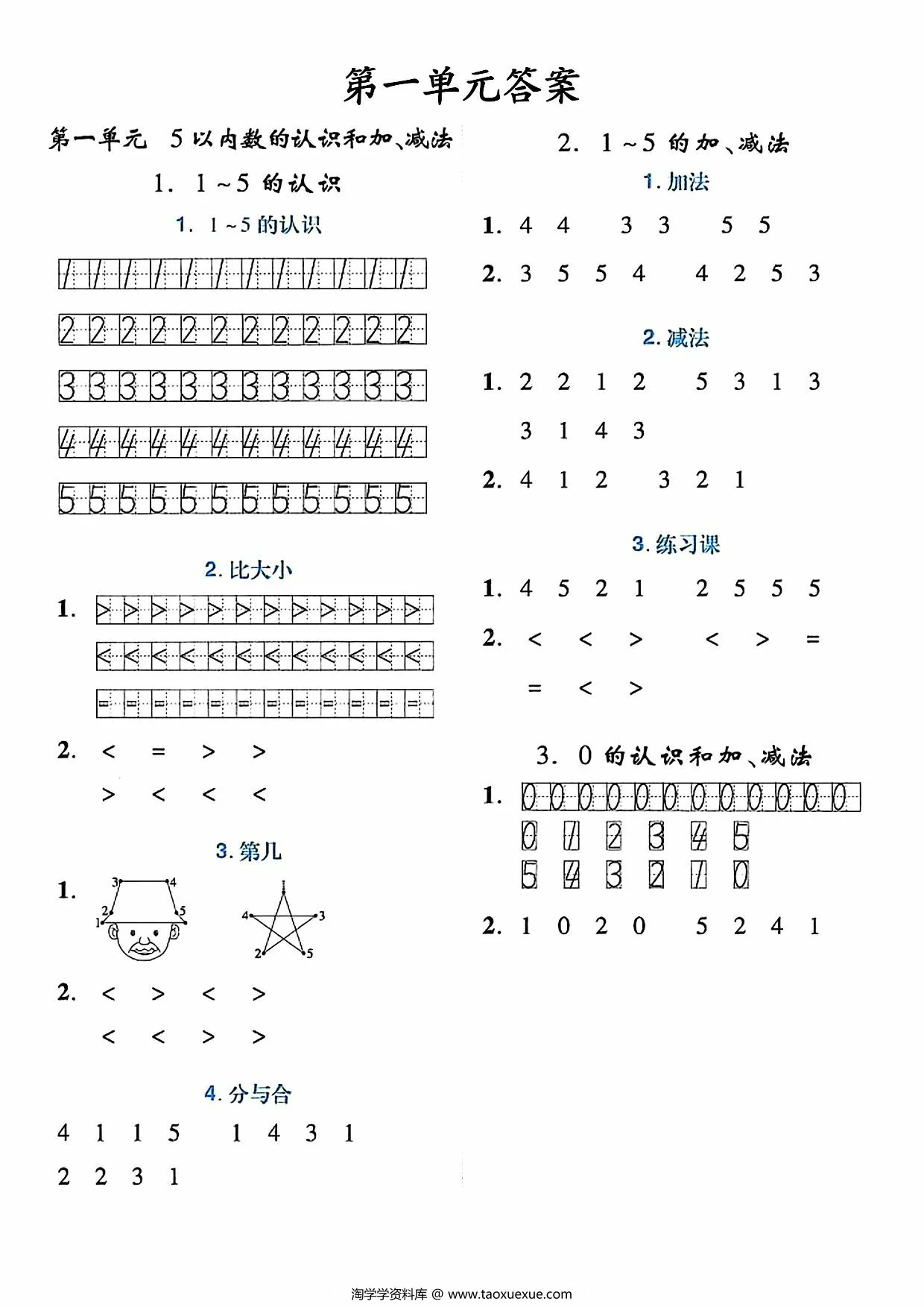 图片[3]-一年级上册数学课内每日计算小纸条，15页PDF电子版-淘学学资料库