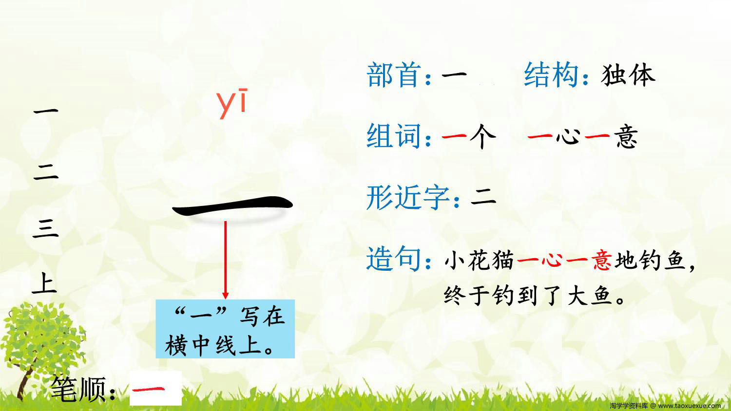 图片[1]-一年级上册语文写字表100字【生字教学】，150页PDF电子版-淘学学资料库