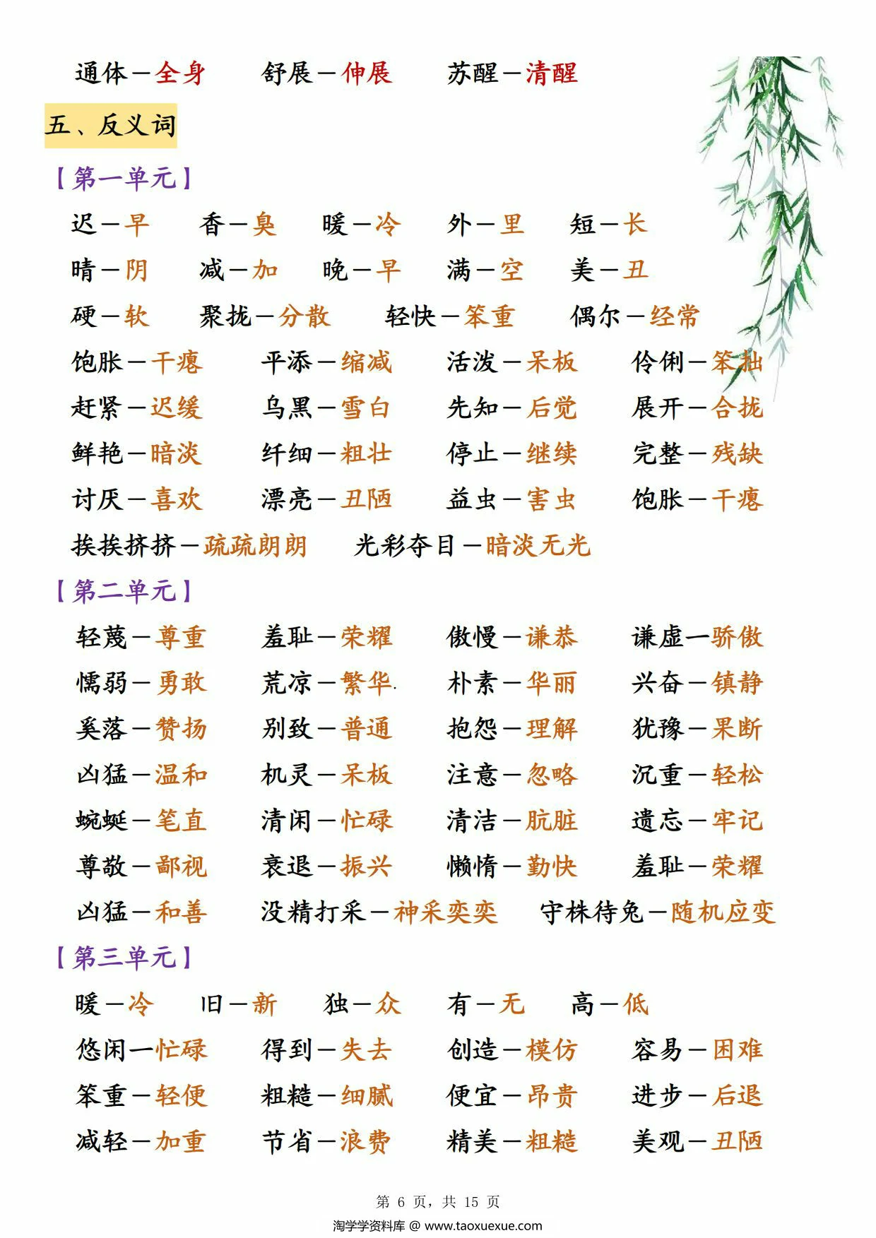 图片[3]-三年级下册语文期中必背知识点汇总，15页PDF可打印-淘学学资料库