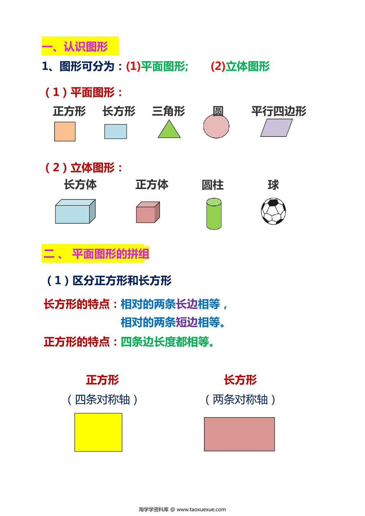 图片[1]-人教一年级下册数学重点及难点知识点总结，11页PDF电子版-淘学学资料库