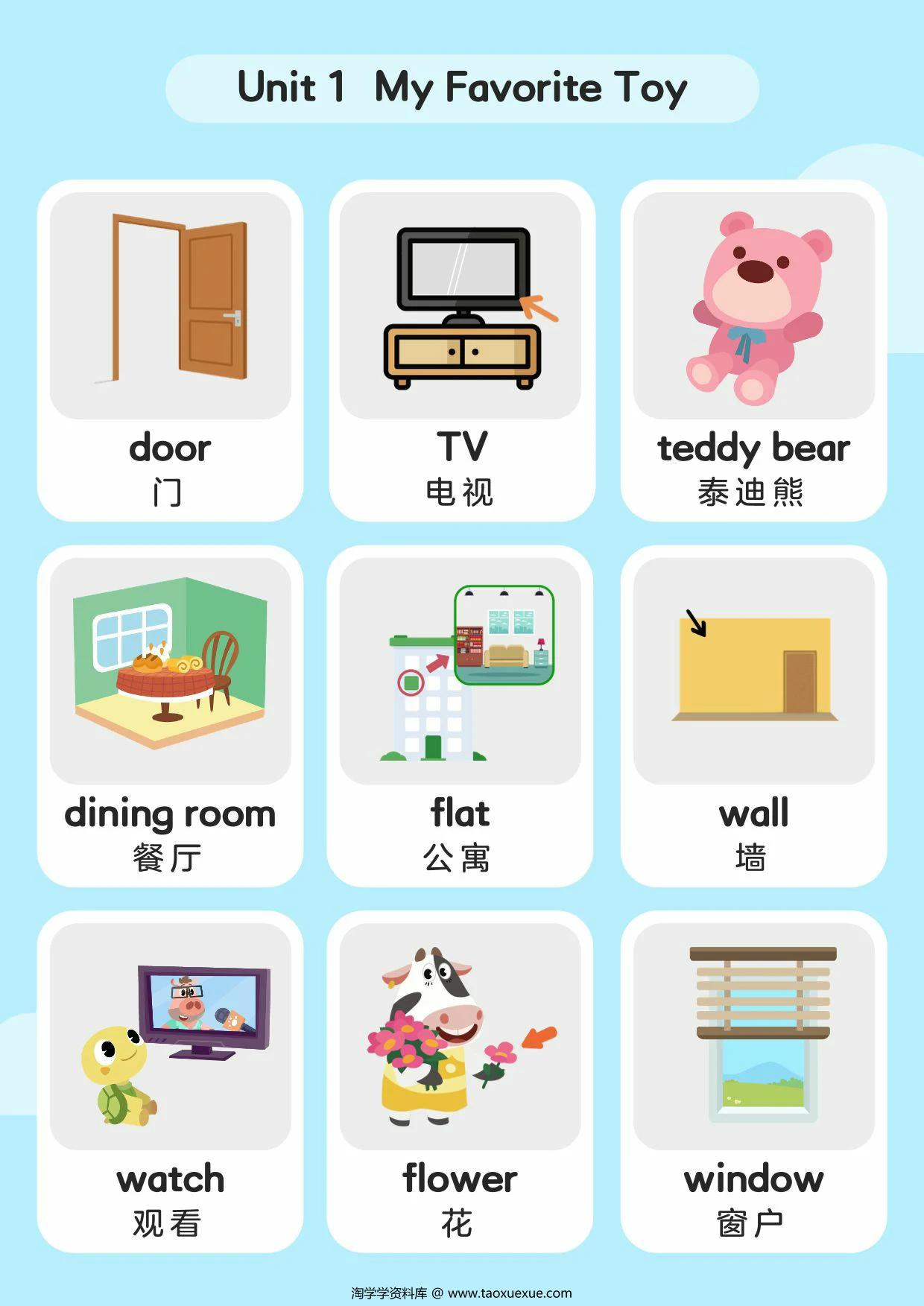 图片[2]-单词卡_L2，36页PDF可打印-淘学学资料库