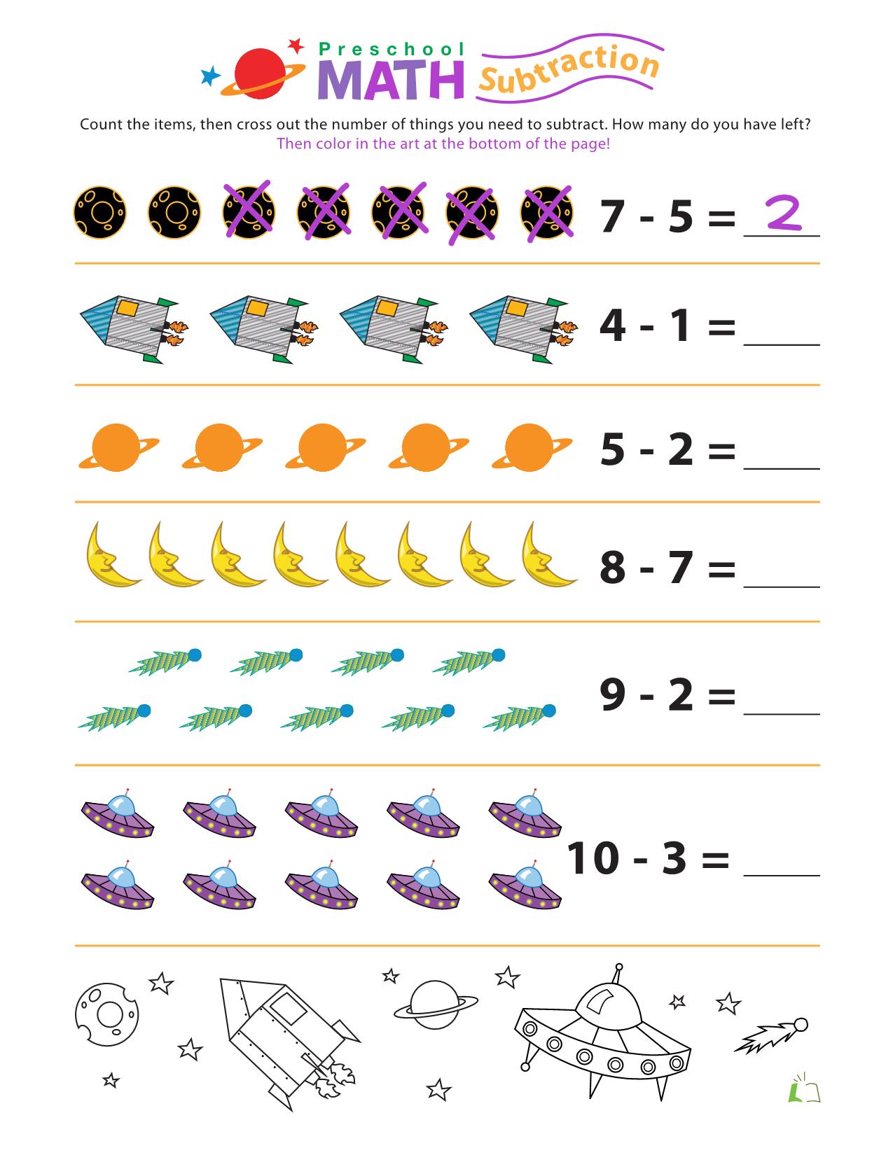 图片[3]-卡通加减法启蒙subtraction-action，24页PDF-淘学学资料库