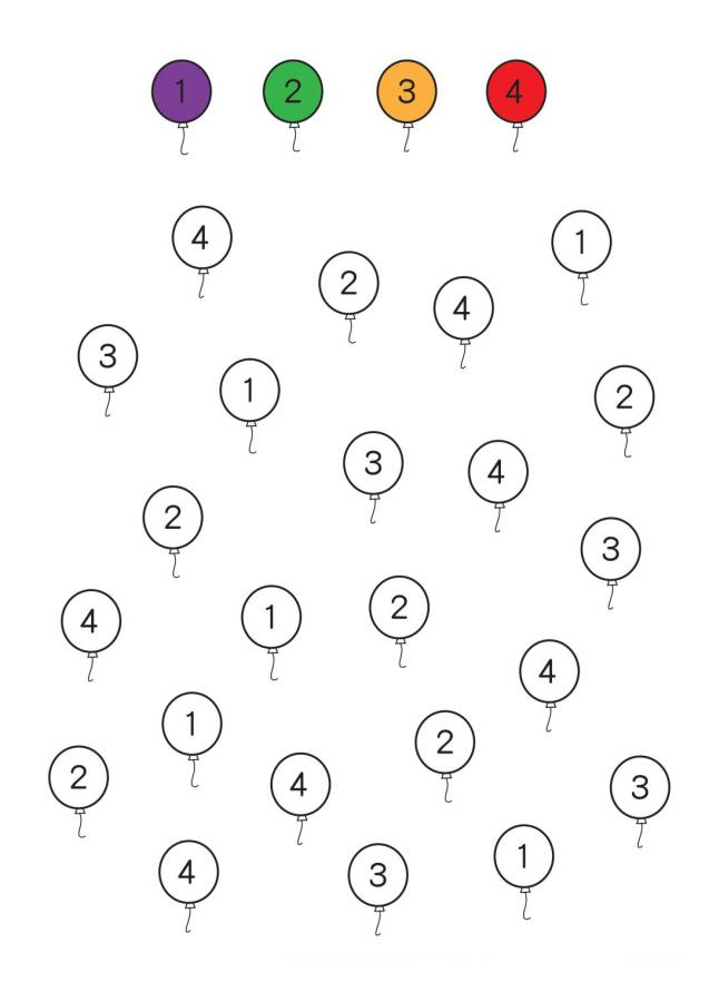 图片[4]-彩色数字气球，幼儿专注力训练，电子版PDF打印，百度网盘下载-淘学学资料库