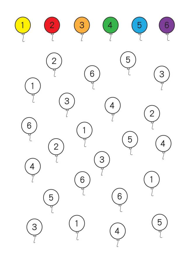 图片[3]-彩色数字气球，幼儿专注力训练，电子版PDF打印，百度网盘下载-淘学学资料库
