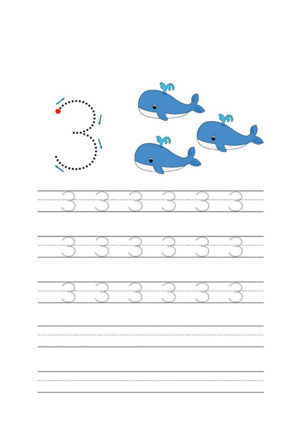 图片[3]-数字1-10书写练习_4-淘学学资料库