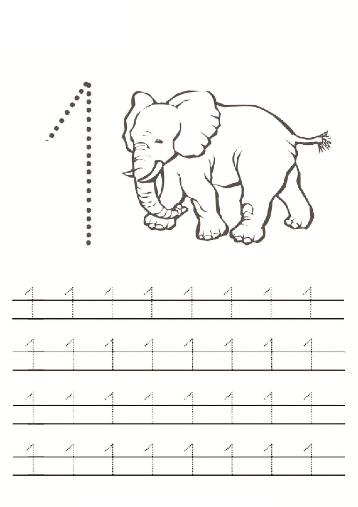 图片[1]-数字1-10书写练习，10页PDF-淘学学资料库