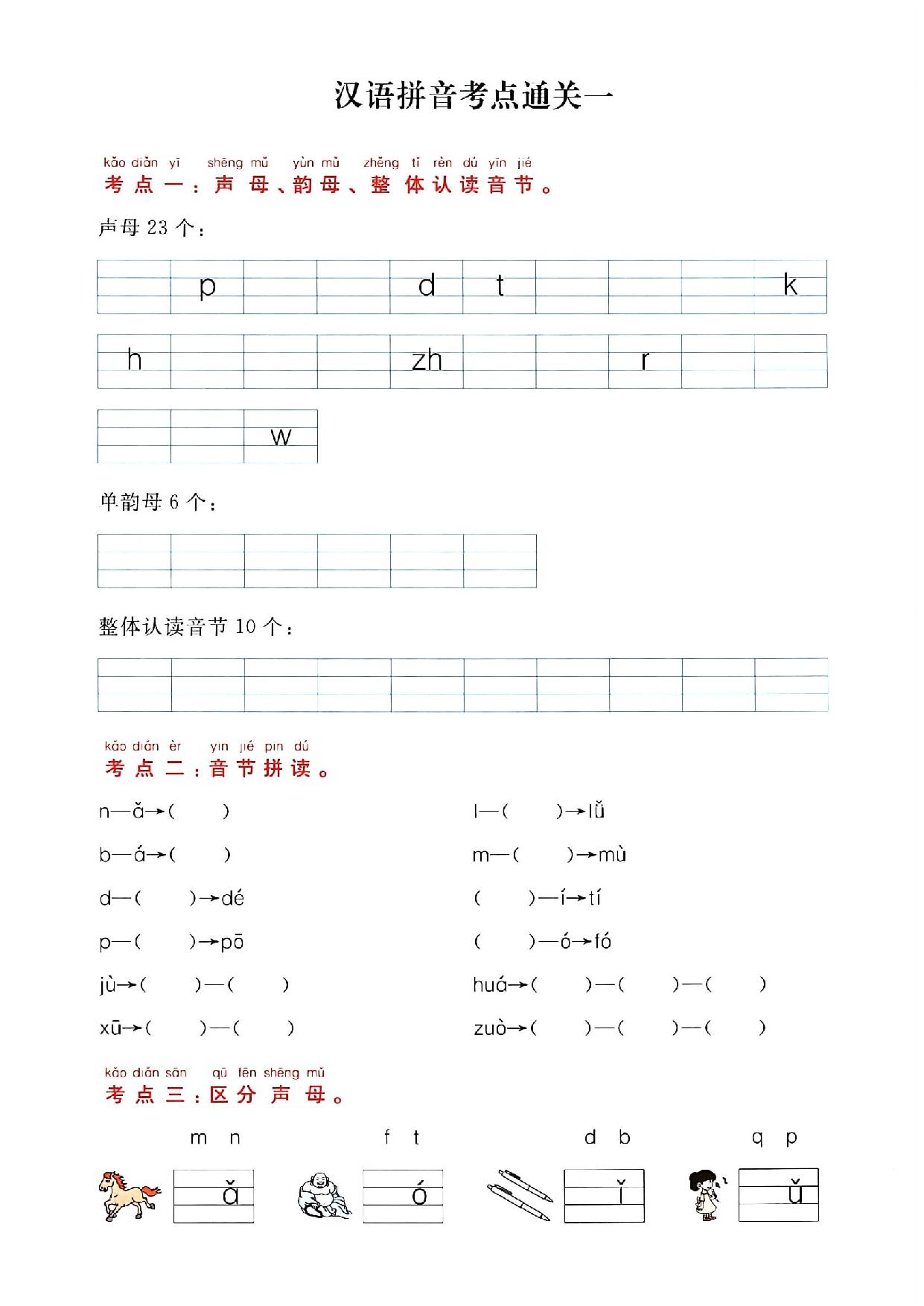 图片[3]-汉语拼音考点通关，8页PDF电子版-淘学学资料库