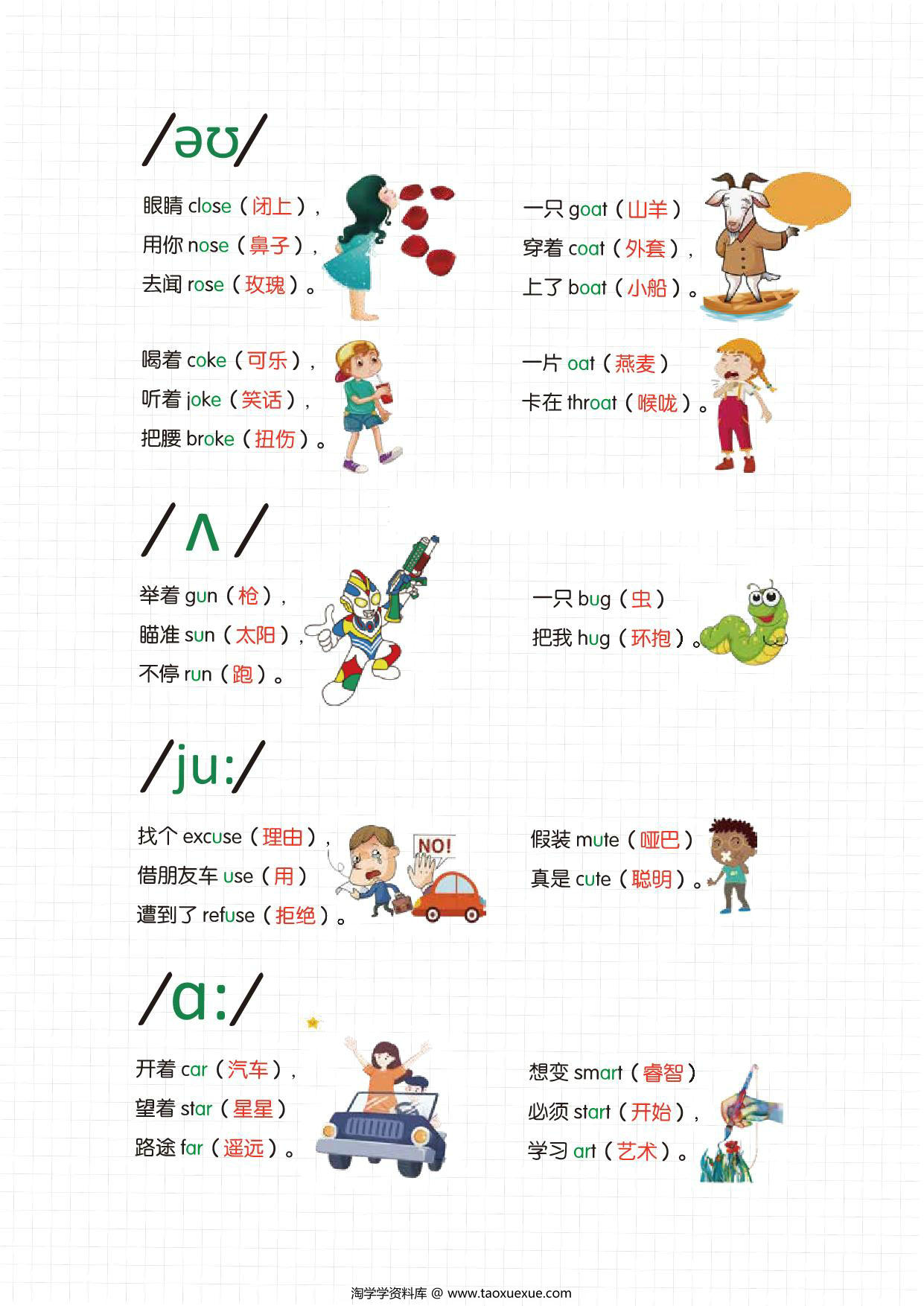 图片[3]-英语三字经单词本，14页PDF电子版-淘学学资料库